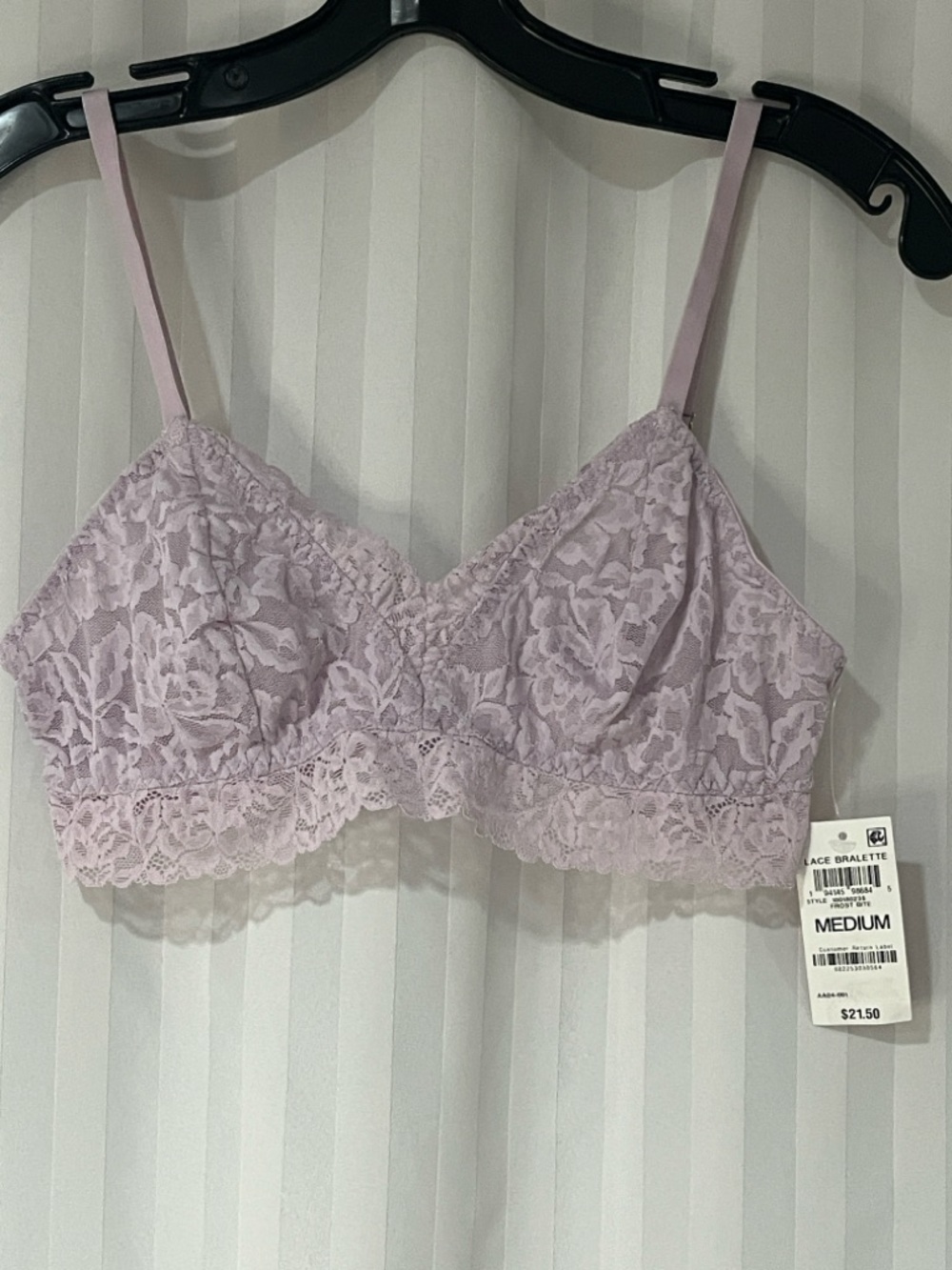 Lace Bralette in Light Lavender — Women's Soft Lace Bralette NWT